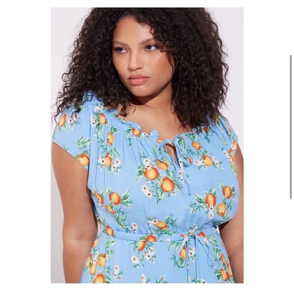 NEW TORRID DOUBLE SLIT ORANGE GROVES MAXI DRESS SZ 2X - Picture 2 of 8